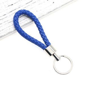 Chic Weaved PU Leather Keychain With Golden Buckle 3