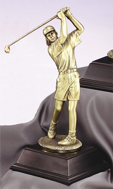 Female Swing - Majestic Resin Golfing Sculpture, 12-1/2" 2