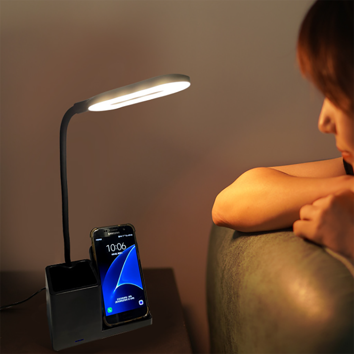 LED Desk Lamp with Wireless Charger 2