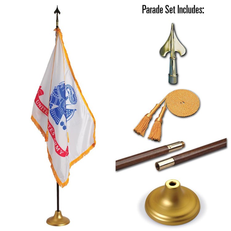 US Army Military Flag Indoor and Parade Set - 4' x 6' - Nylon 1