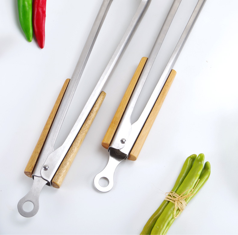 19" Extra Large Stainless Steel Kitchen Cooking Tongs Barbeque Clip 3
