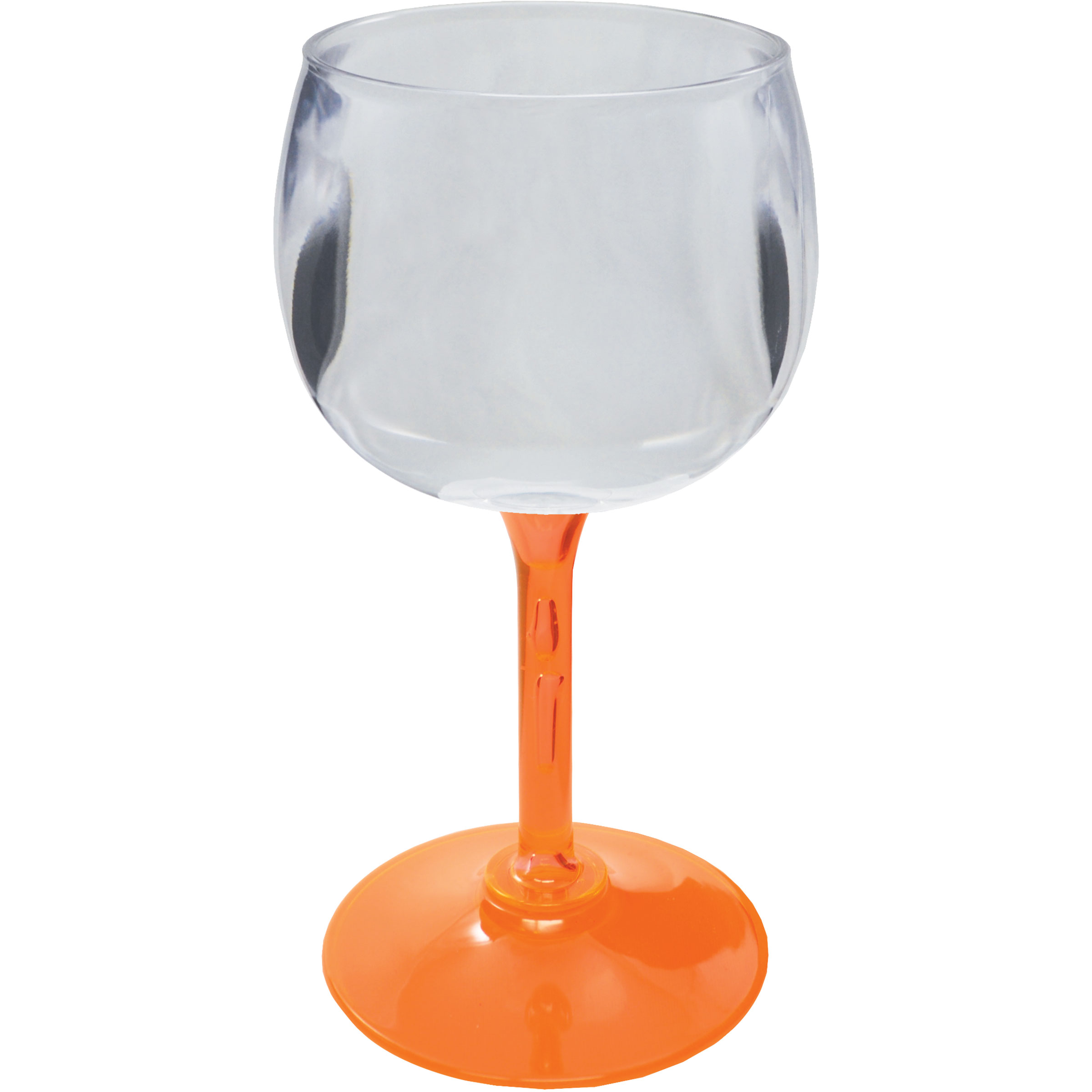 12oz Standard Stem Plastic Wine Goblet with Your Choice of Stem Color