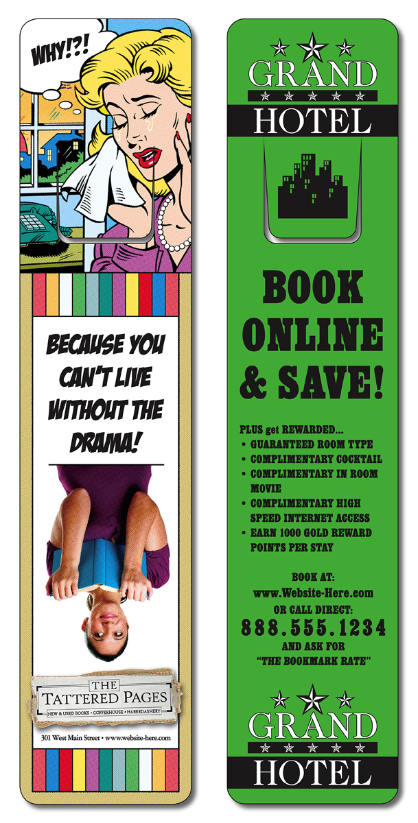 Bookmark - 1.75x8 Extra-Thick UV-Coated (1S) w/Page Holder - 14 pt. 2