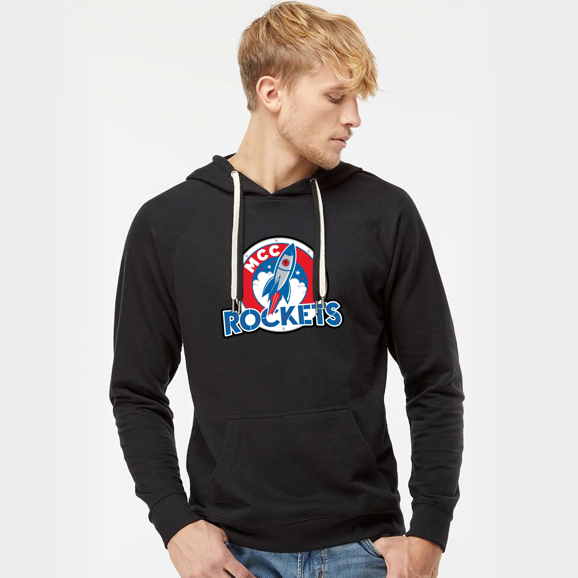 Unisex Lightweight Loopback Terry Hooded Pullover 30