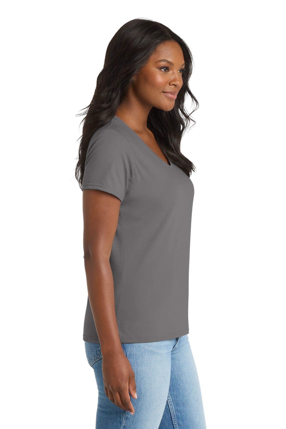 Port & Co Women's Performance Blend V-Neck Tee. LPC381V 66
