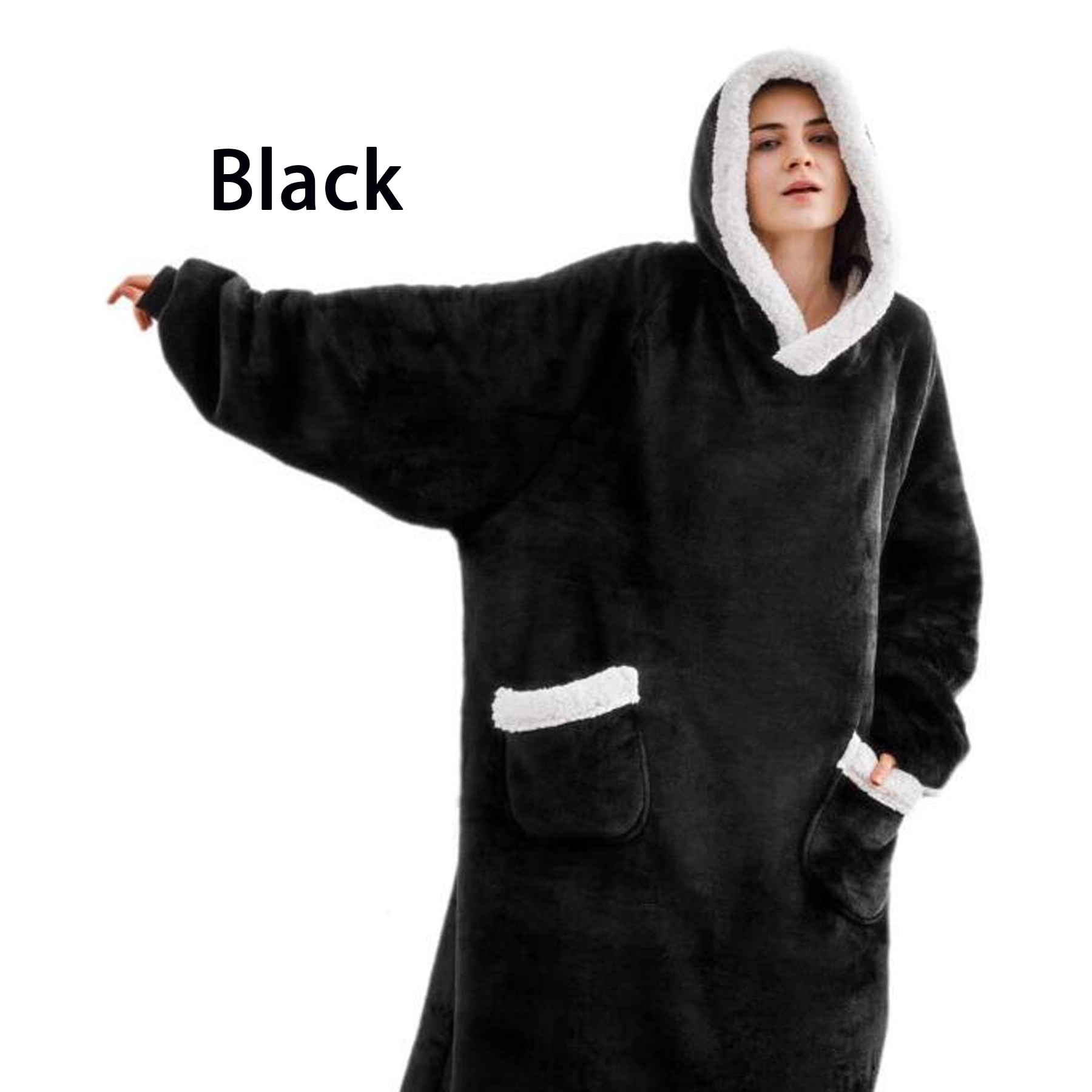 Oversized Blanket Hoodie Sweatshirt with Pockets, custom hoodie or sweatshirt with logo imprint 10