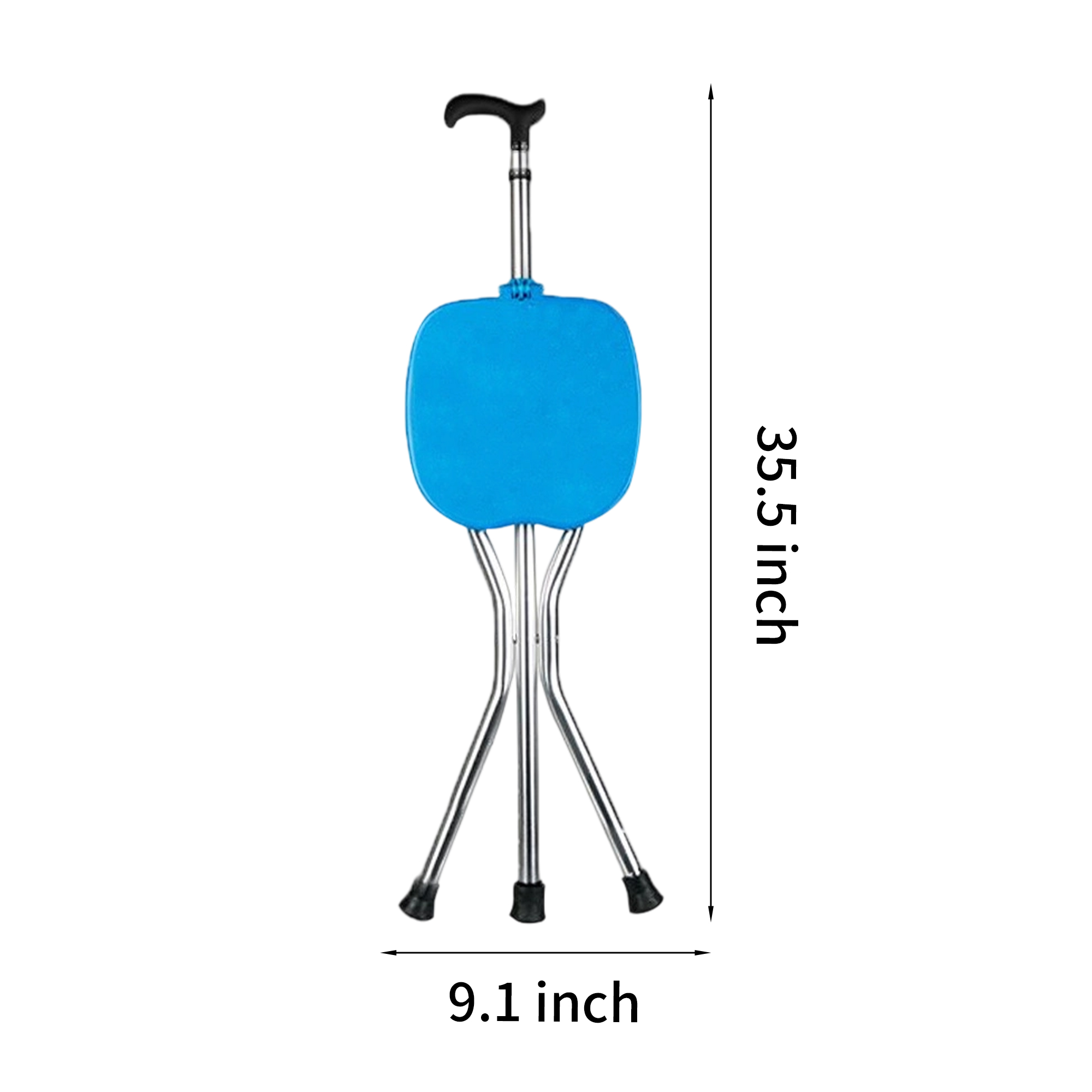 Aluminum Folding Crutch Chair With Three Leg Support 9.1" Length x 35.5" Height 5