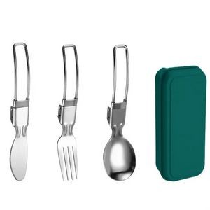 Portable Reusable Travel Stainless Steel Folding Cutlery Set 4