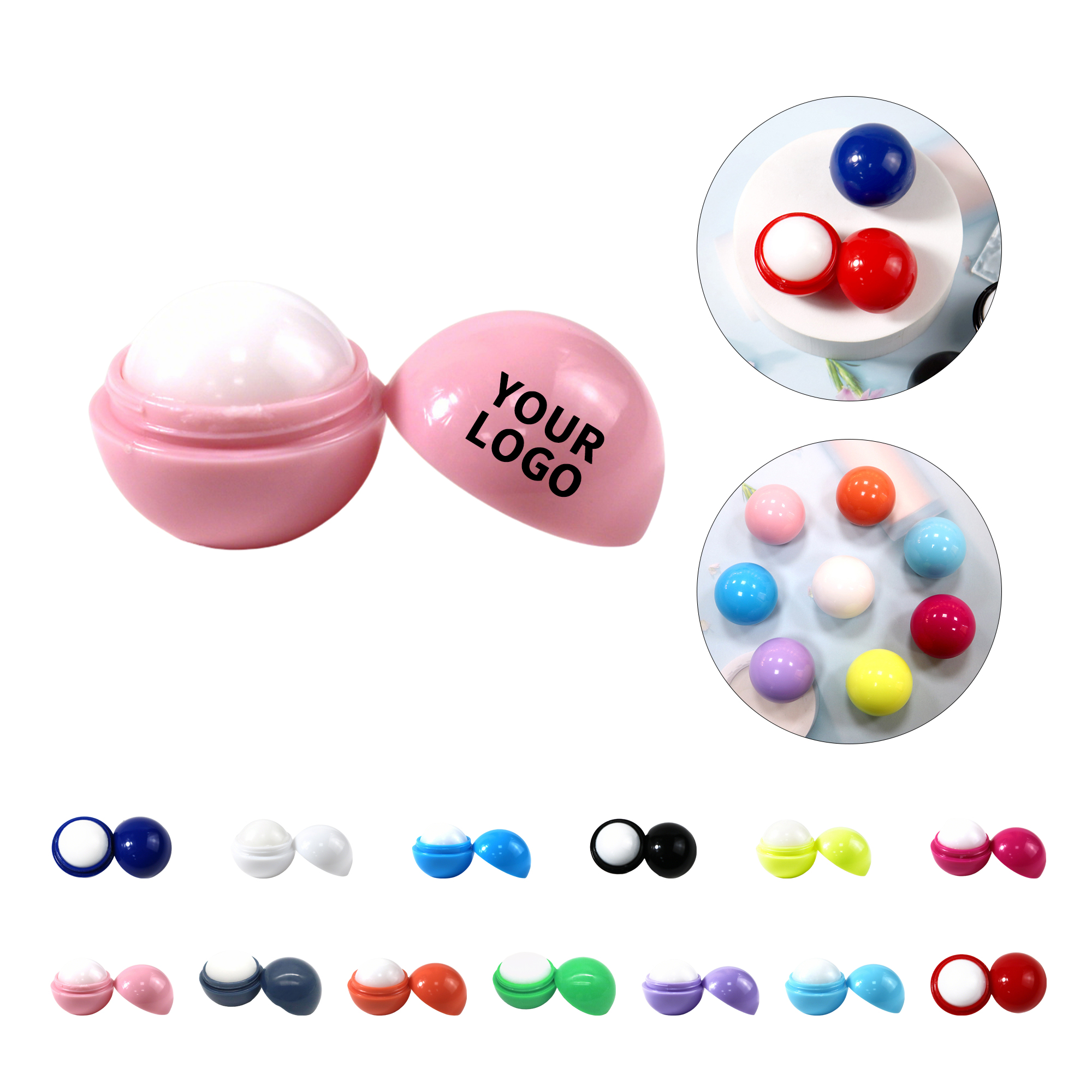 Round Lip Balm Container With Moisturizing Formula 1.5" Diameter 14