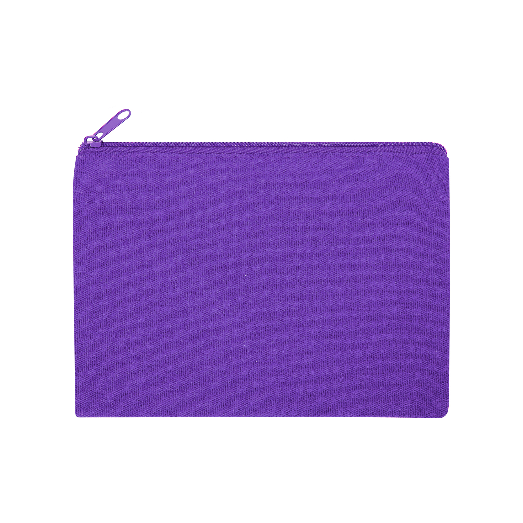9" X 6" Cotton Canvas Zippered Pouch For Cosmetics, Toiletries & Tech Accessories 9