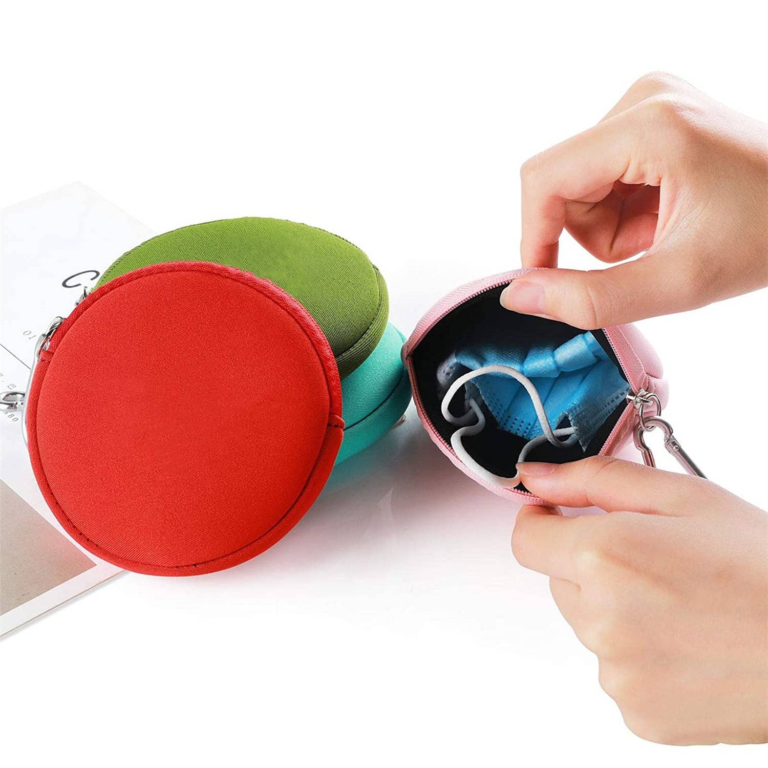 Neoprene Hanging Zippered Round Coin Pouch 2