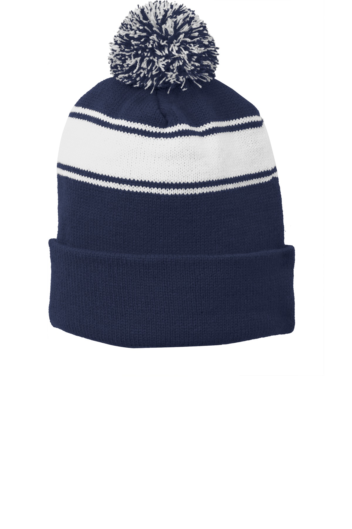 Sport-Tek Stripe Pom Pom Beanie. STC28 5
