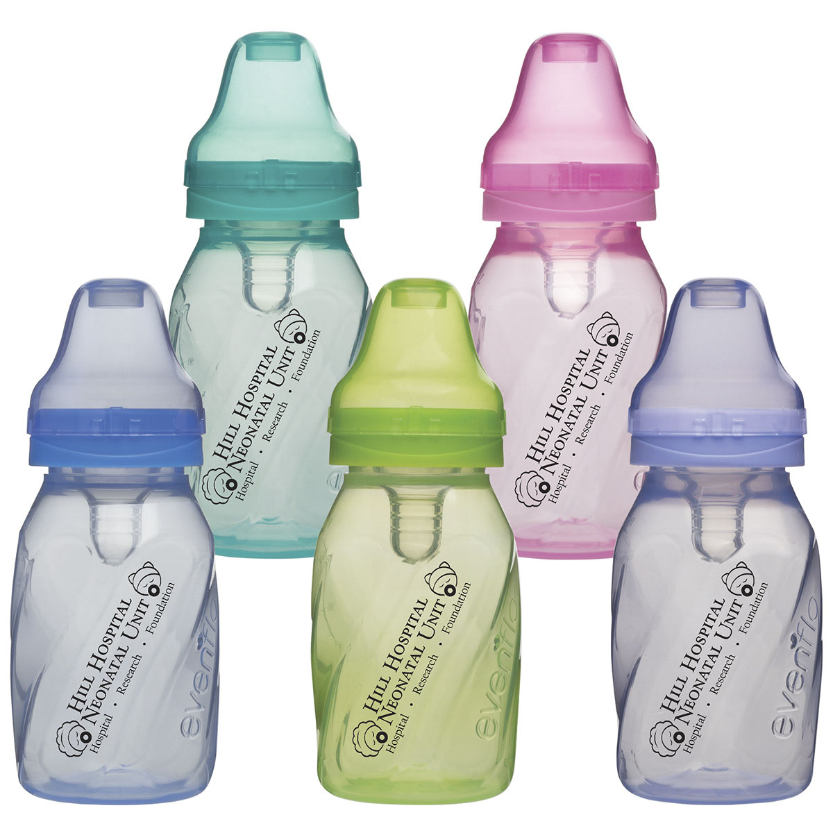 4 oz Assorted Color Evenflo Baby Bottles