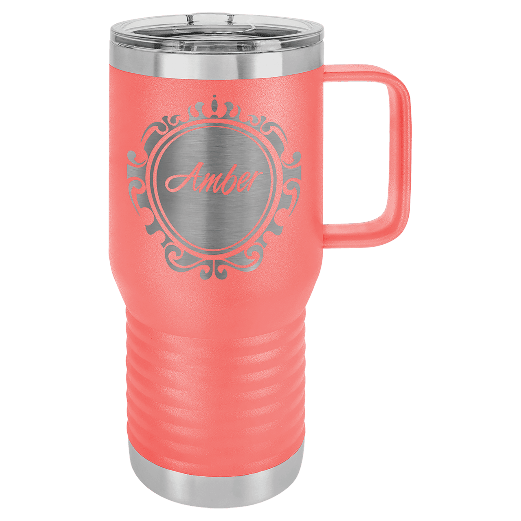 Polar Camel 20 oz. Coral Vacuum Insulated Travel Mug with Slider Lid 2