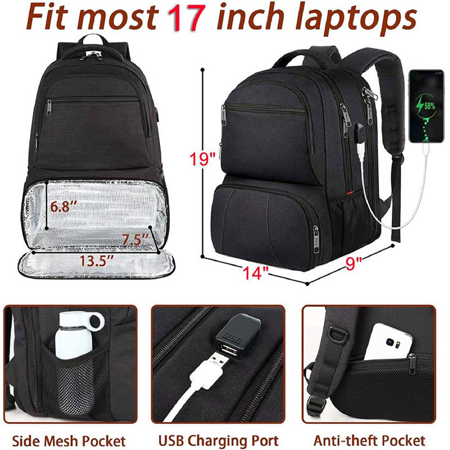 40L Large Capacity Waterproof Oxford Cooler Backpack 2