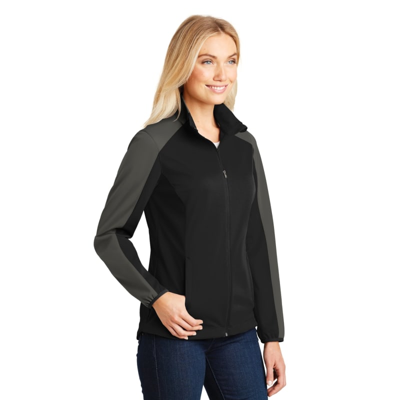 Port Authority Women's Active Colorblock Soft Shell Jacket. 4
