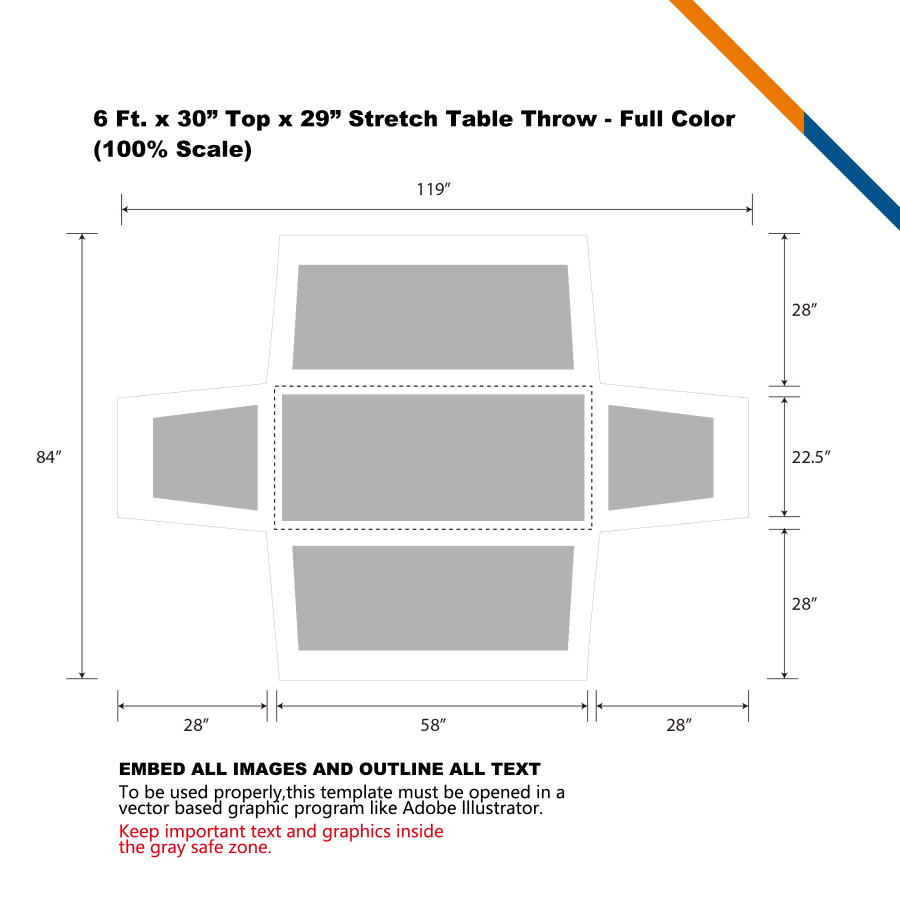 RUSH 6' Nervosa Stretch Table Throw 3