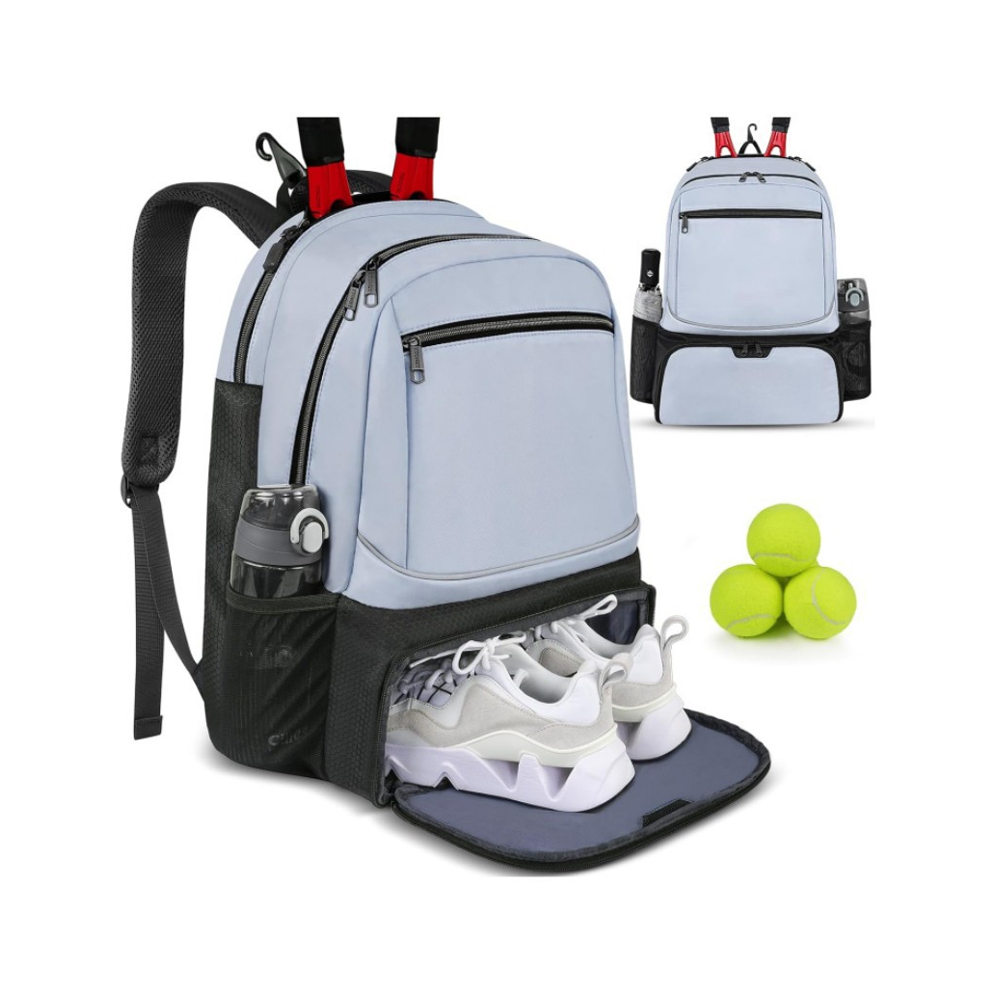 Badminton Tennis Bag Duffle Backpack With Shoe Compartment 2