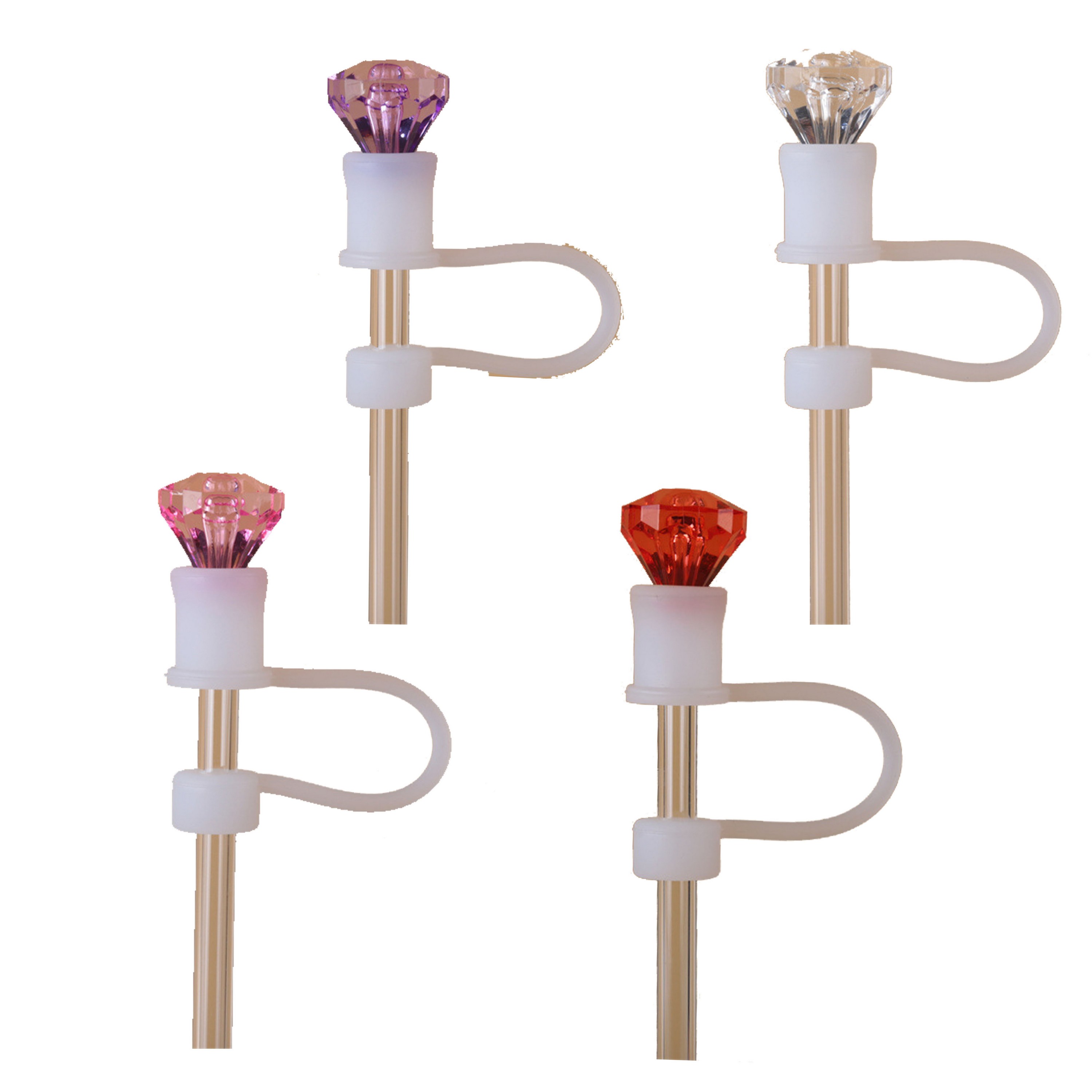 Rhinestone Decor 10mm Cup Straw Cap 4