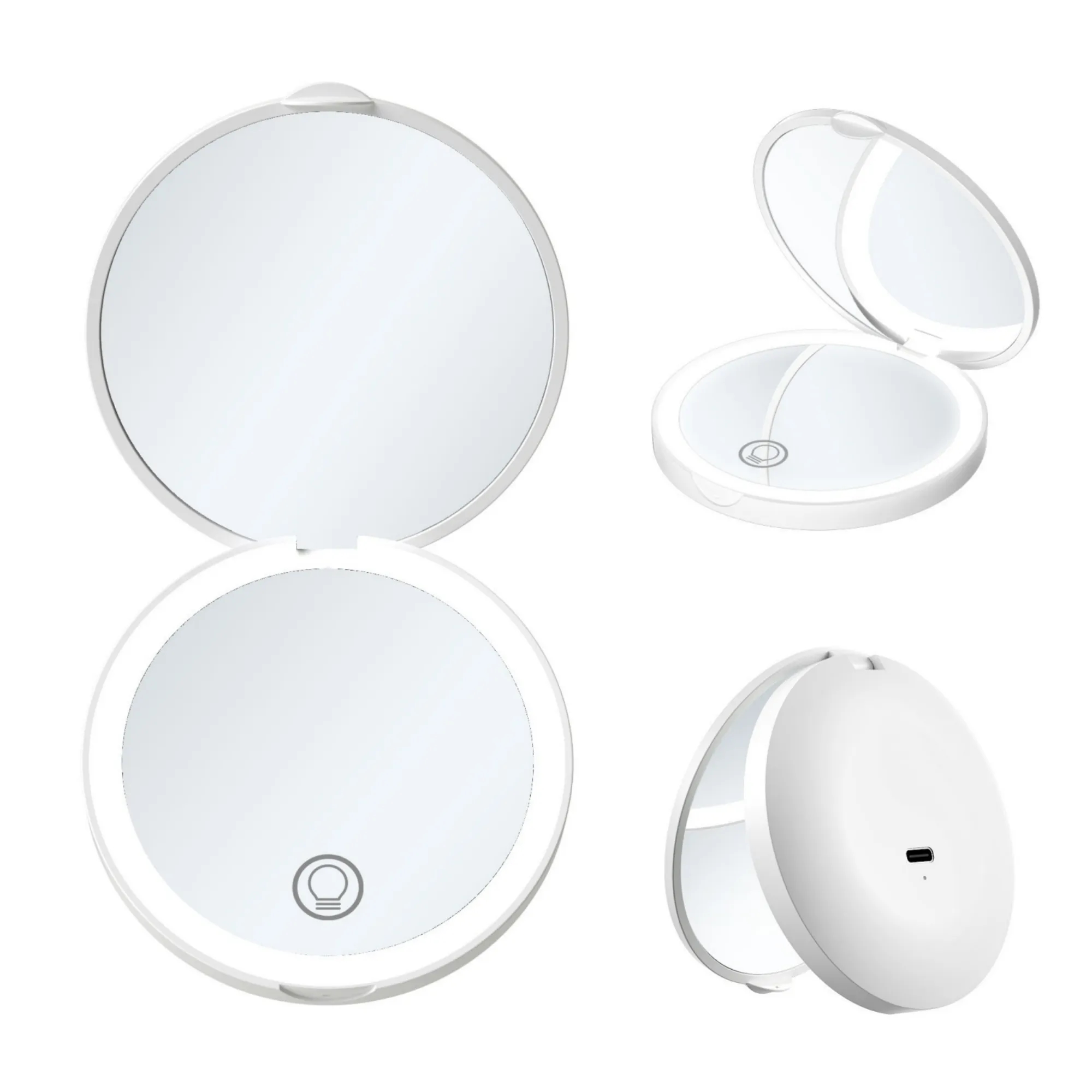 Magnification LED Pocket Mirror with USB Data Cable 7
