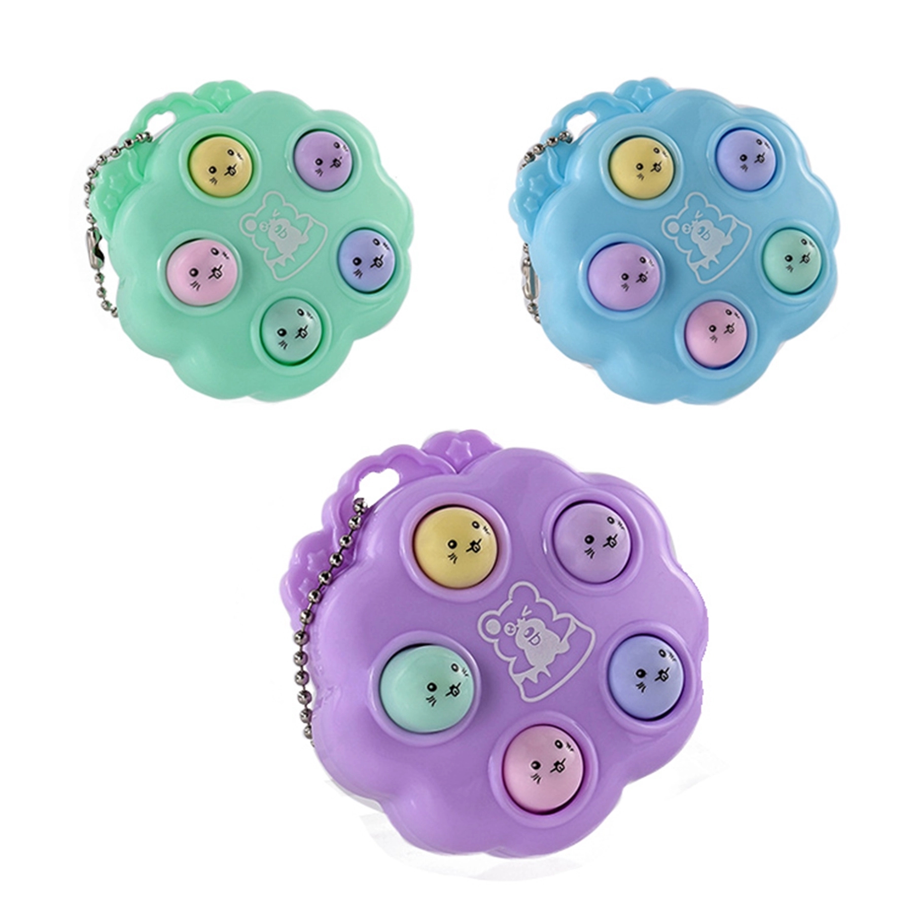 Colorful Push Pop Bubble Keychain Toy Pendant 6