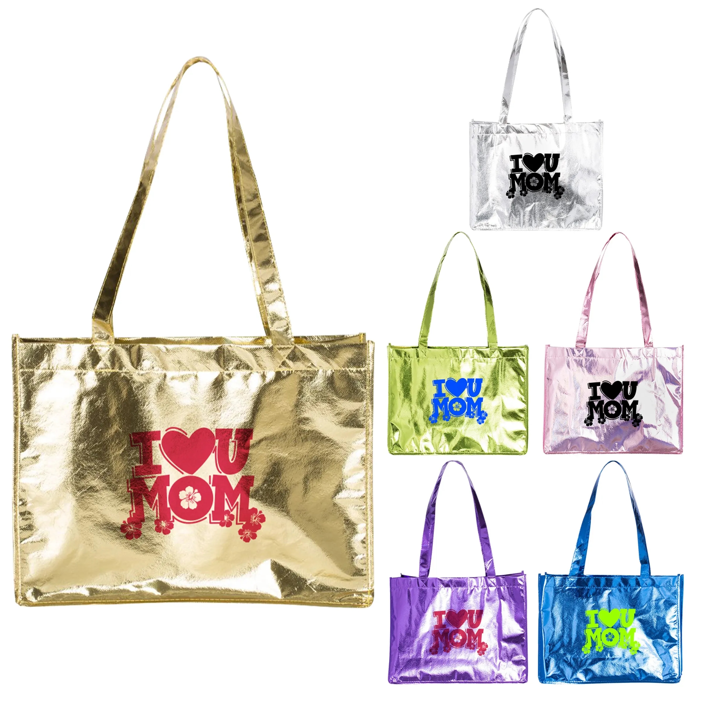 Full Color Mother's Day Metallic Large Tote 16