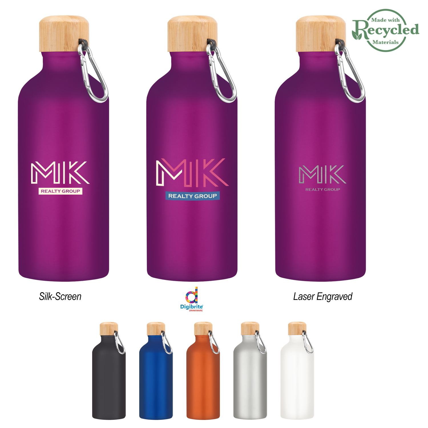 20 Oz. Aluminum Tundra Bike Bottle With Bamboo Lid 5