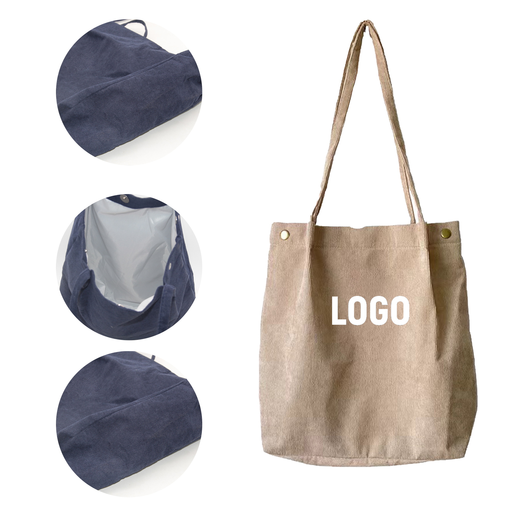 Corduroy Tote Bag, custom tote bag with logo imprint 2