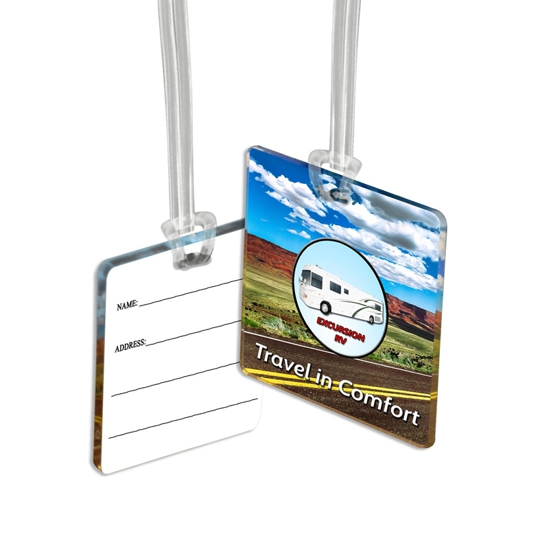 Custom 1/8" Acrylic Write-On Luggage Bag Tag 4