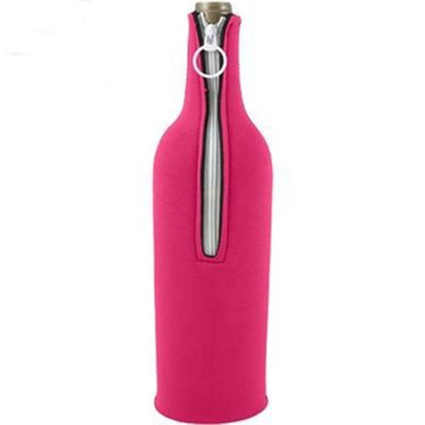 Breast Cancer Awareness Neoprene Zipper Bottle Coolers, custom koozie with logo imprint 2