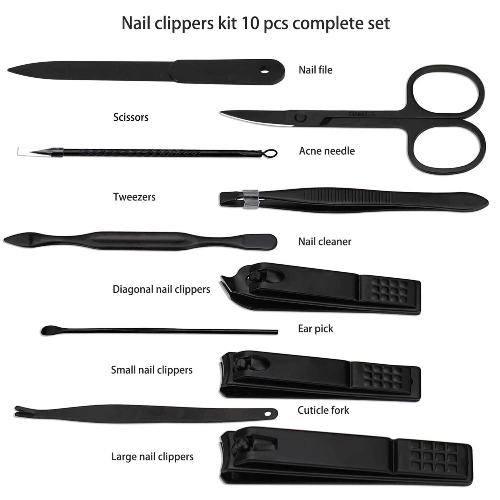 10 In 1 Manicure Set Nail Clippers Pedicure Kit 2