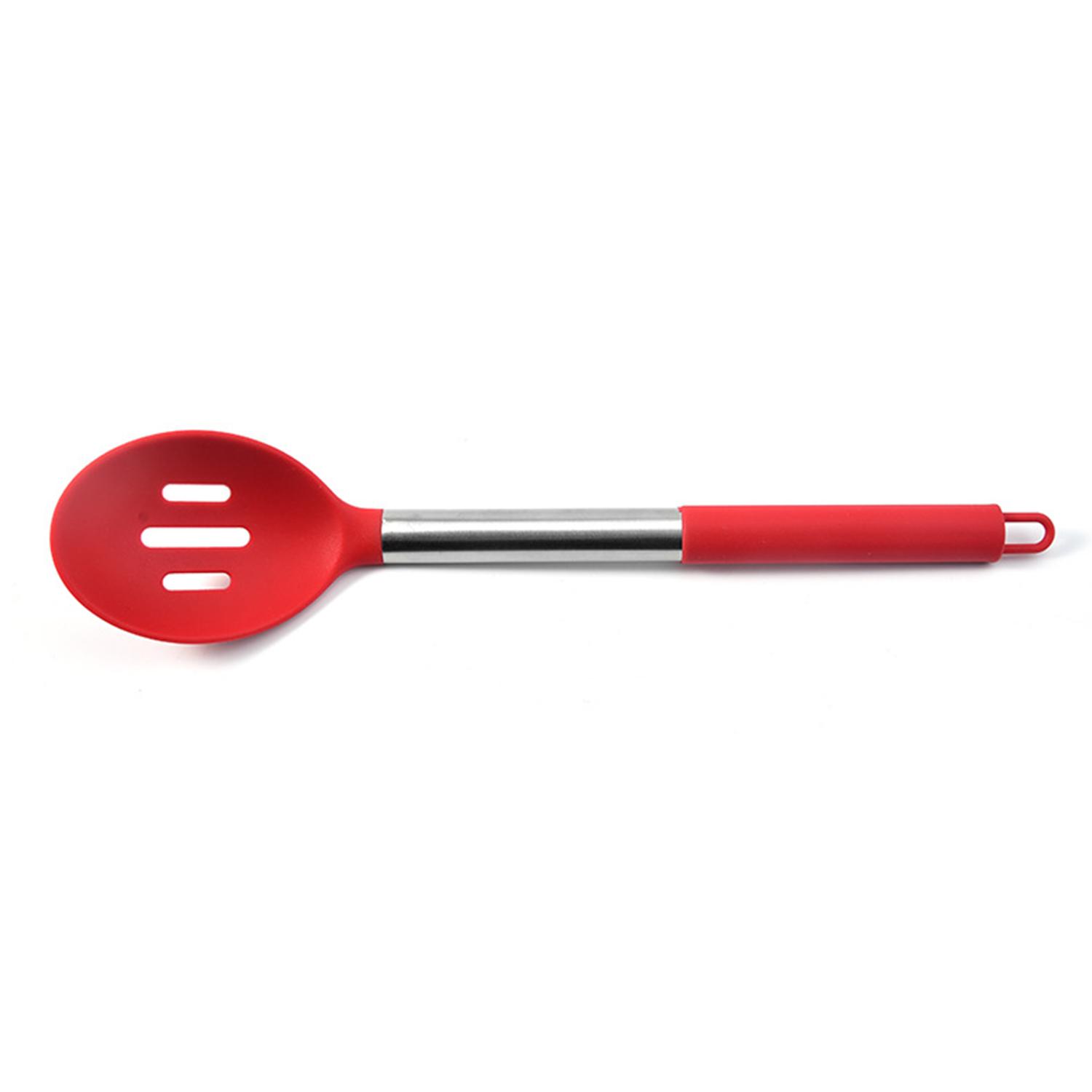 Food Grade Silicone Kitchen Spoon W/ Stainless Steel Handle 7