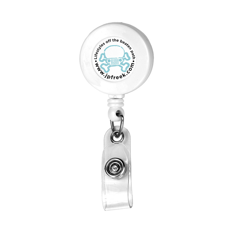 "Bellefontaine VL" 30" Cord Round Retractable Badge Reel and Badge Holder with Rotating Alligator Cl 8