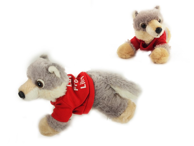 8" Woolsey Wolf with T-Shirt and One Color Imprint 2