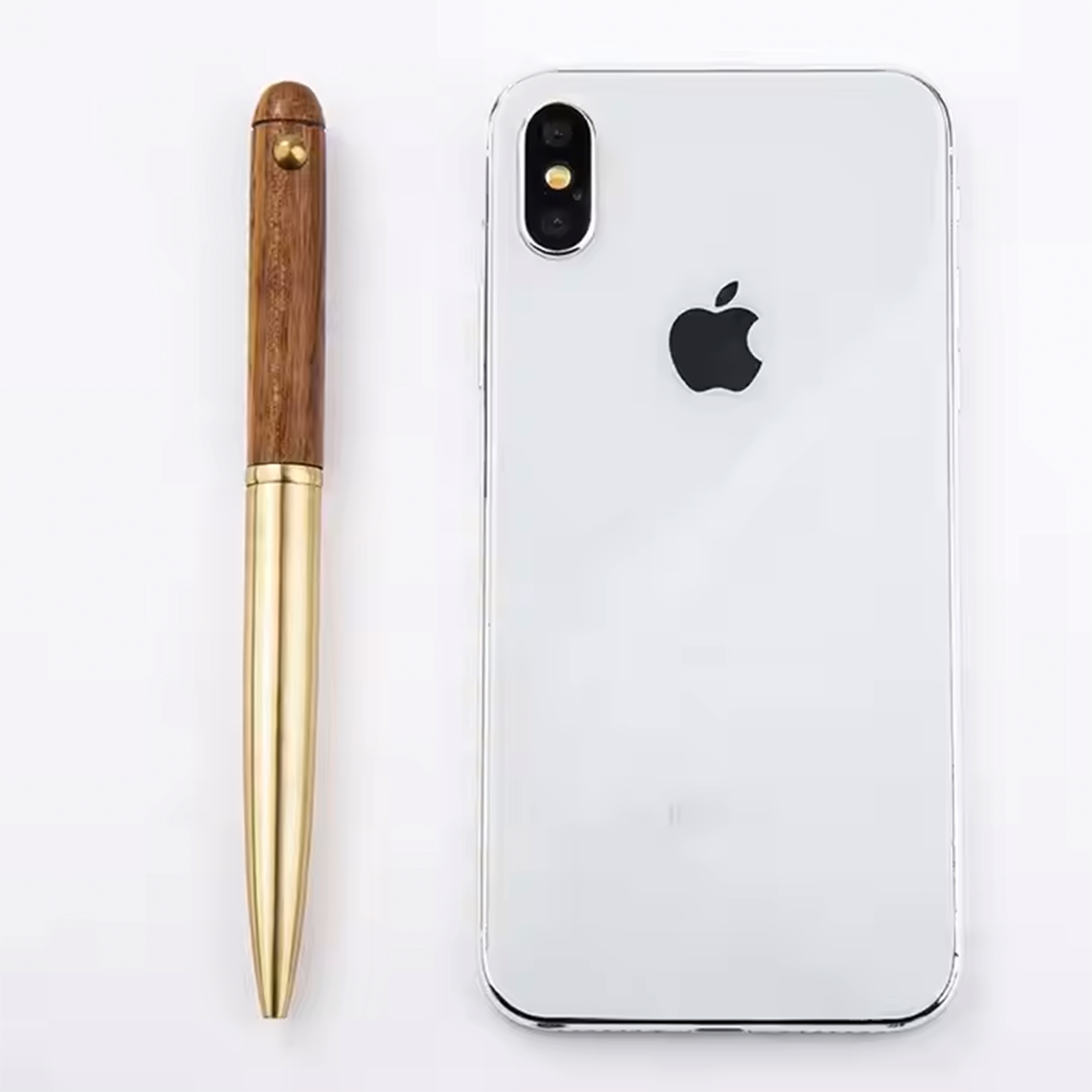 Wooden and brass Ballpoint Pen with cap 4
