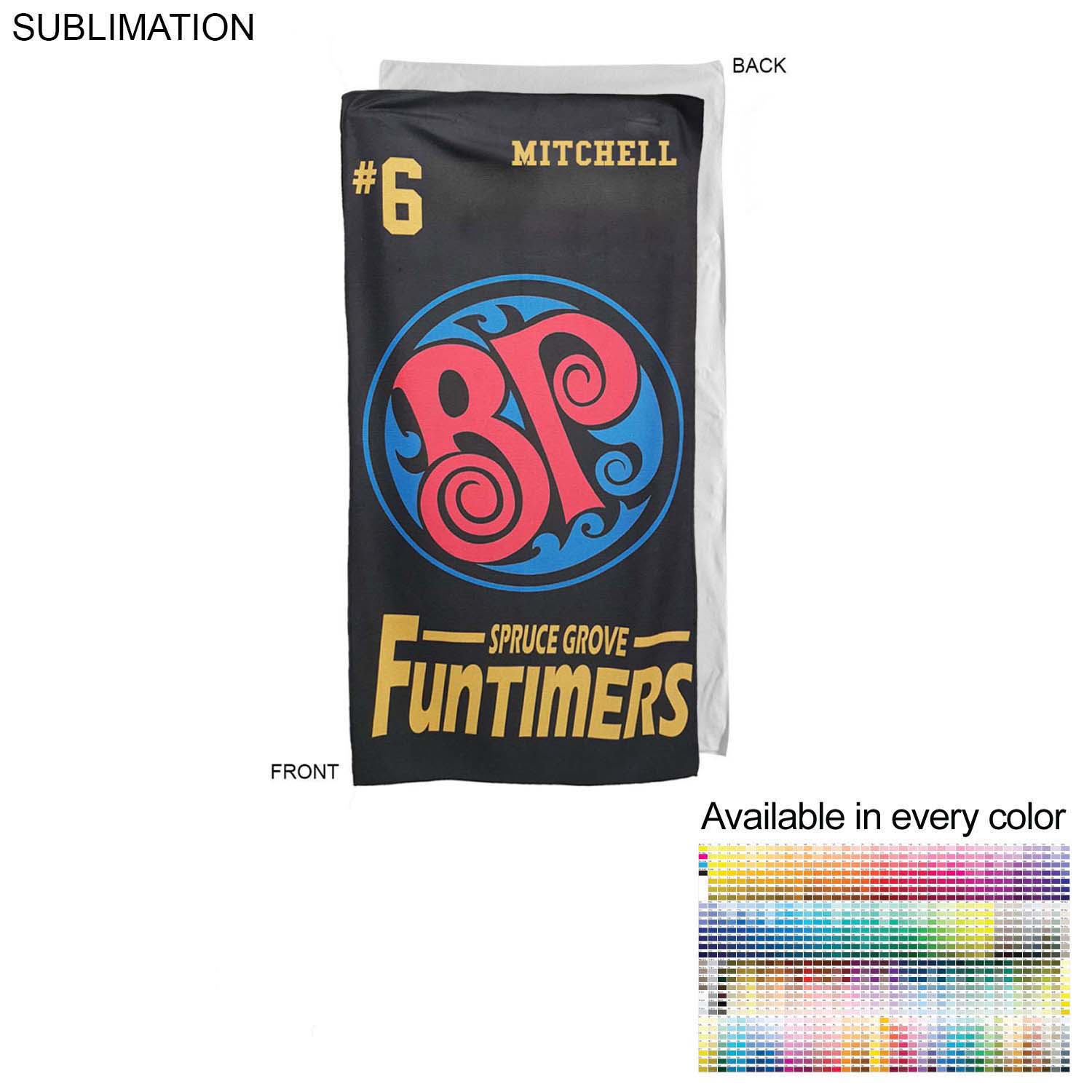 Team Towel in Microfiber Dri-Lite Terry, 30x60, Sublimated Shower Towel 9