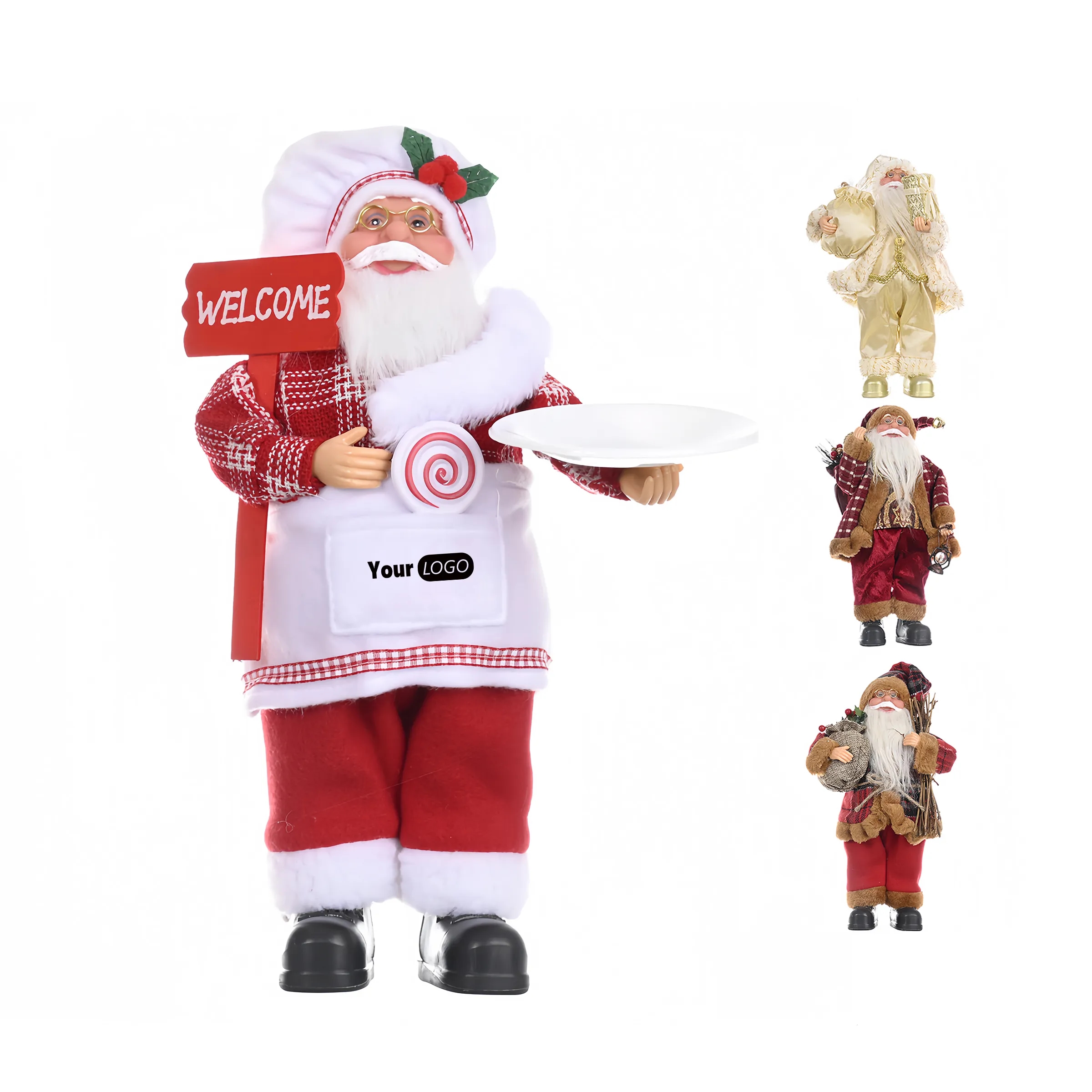 Plastic Christmas Decoration Standing Posture Santa Claus F 2