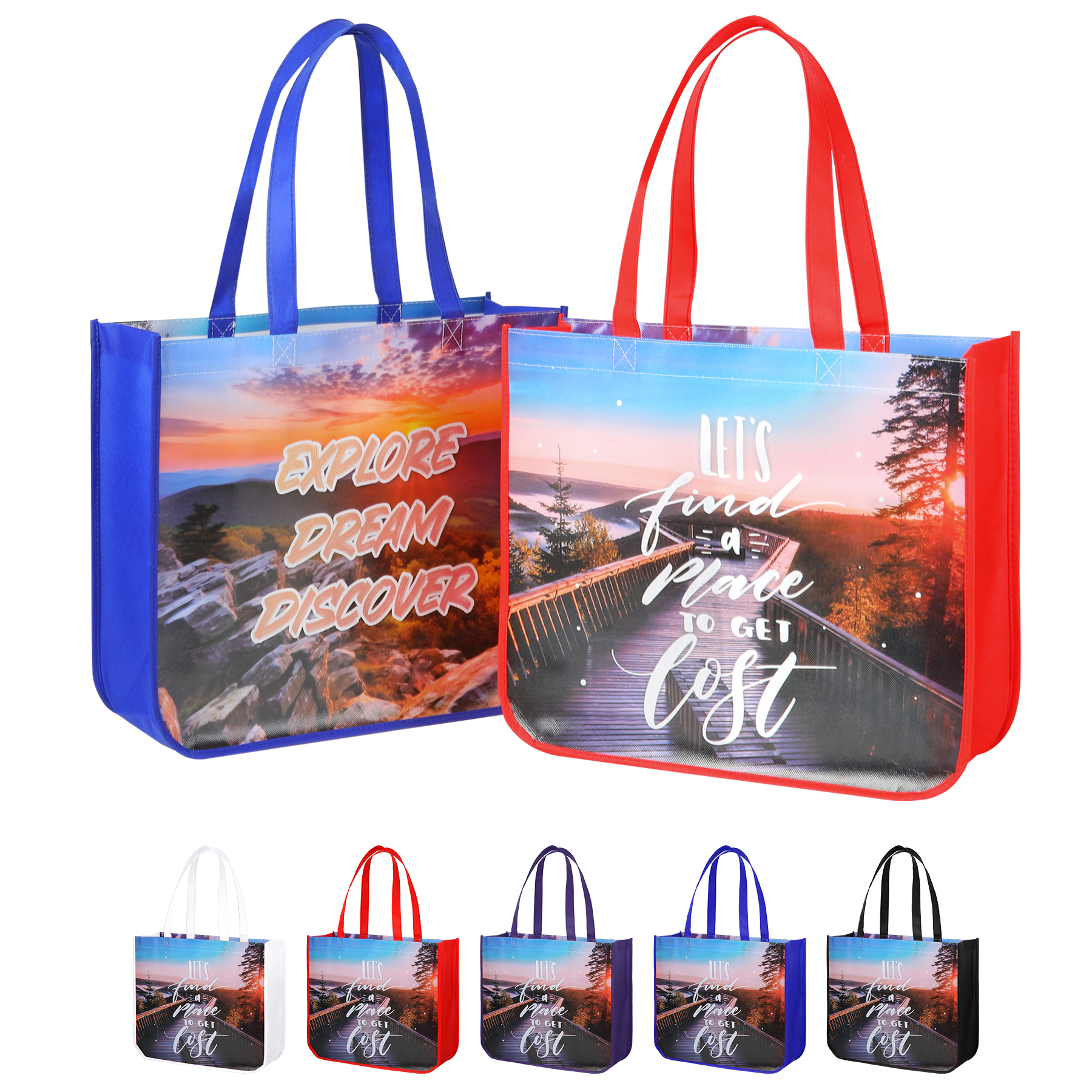 Extra Large Full Color Laminated Curved Bottom Tote Bag 8