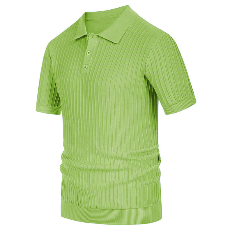 Mens Textured Knit Polo Shirts 13