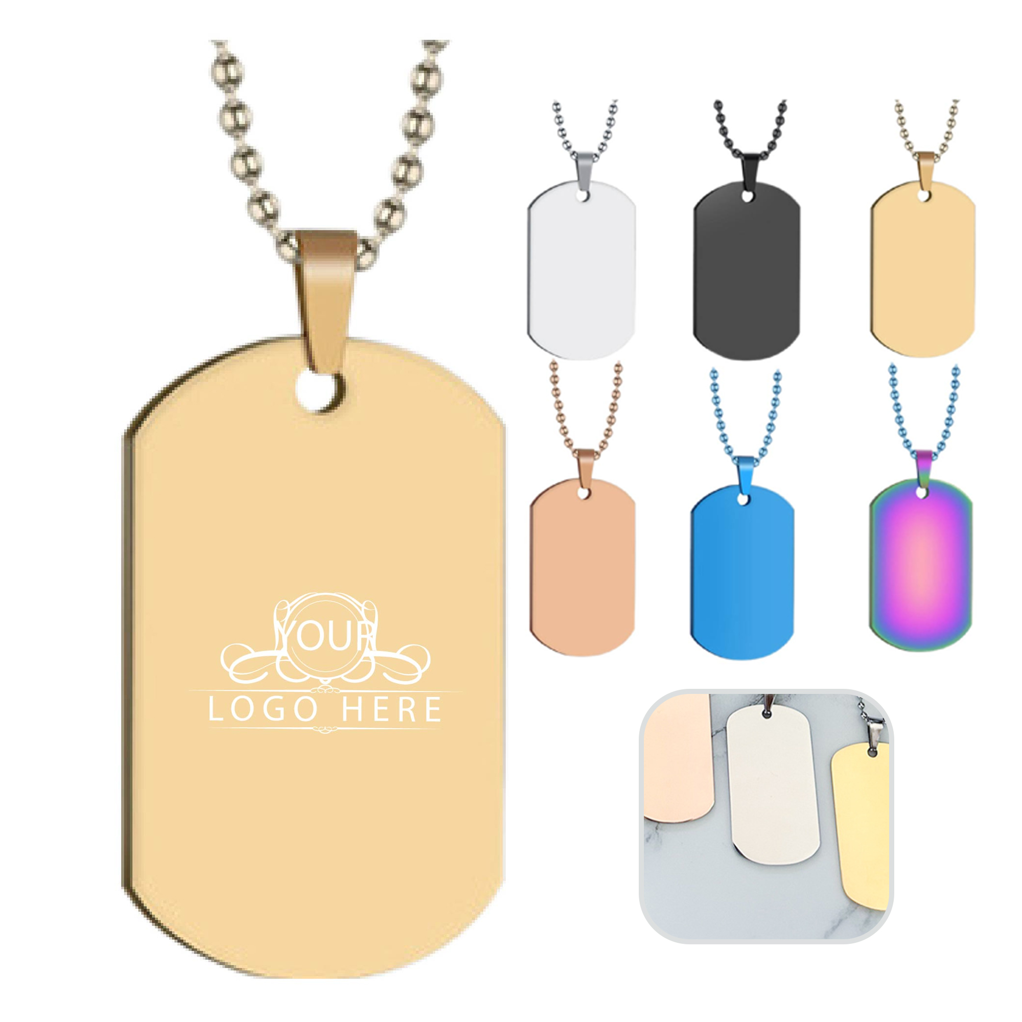 Stainless Steel Dog Tag Key Pendant 2