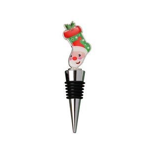 Festive Christmas Sock Wine Cork Bottle Stopper 2