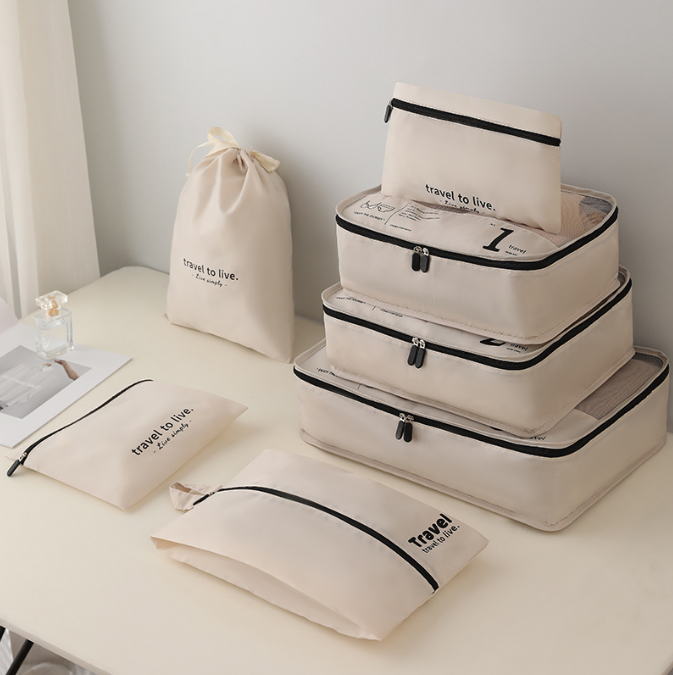 7-piece travel storage bag set for clothes and shoes 2