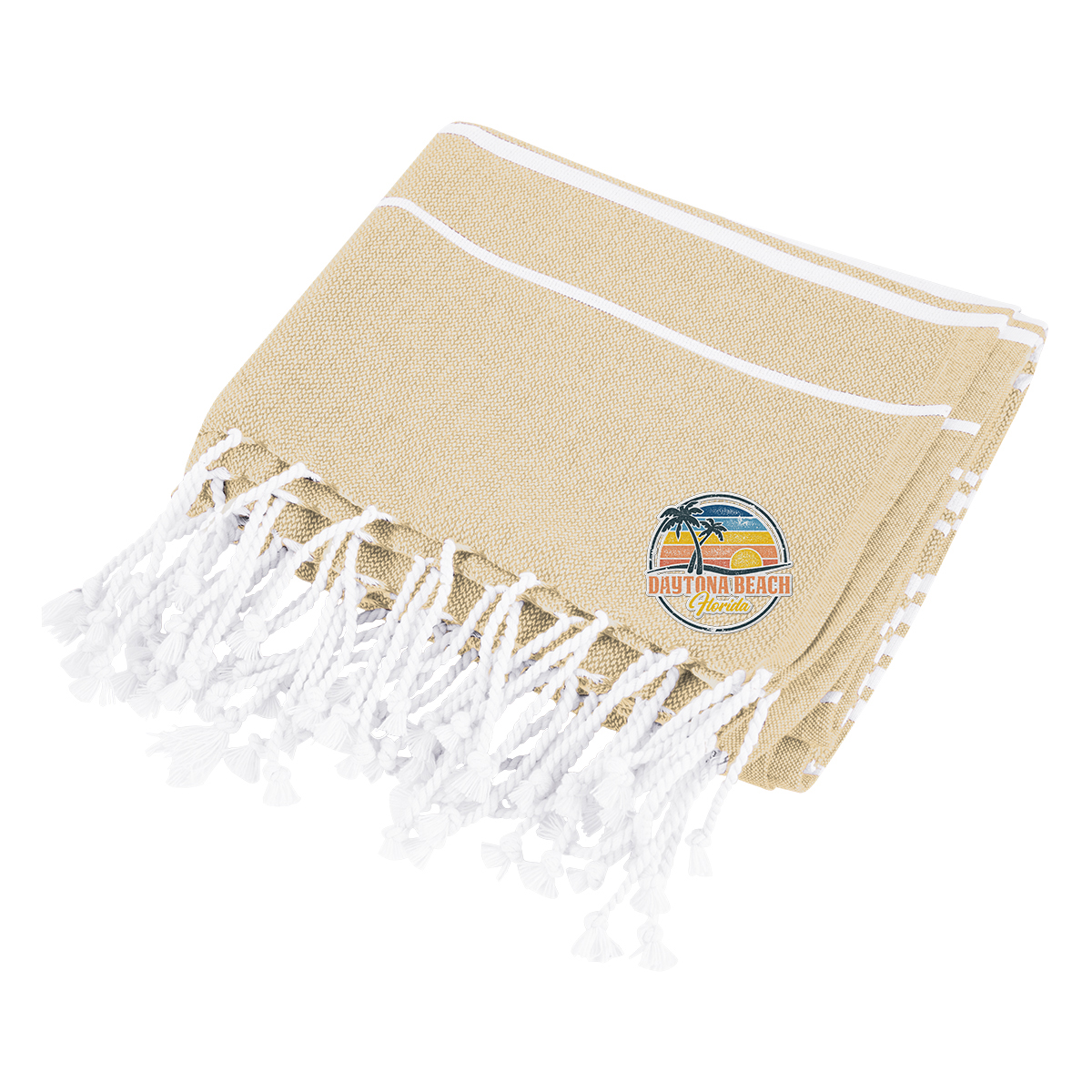 Recycled Beach Blanket With Tassel Fringe 2
