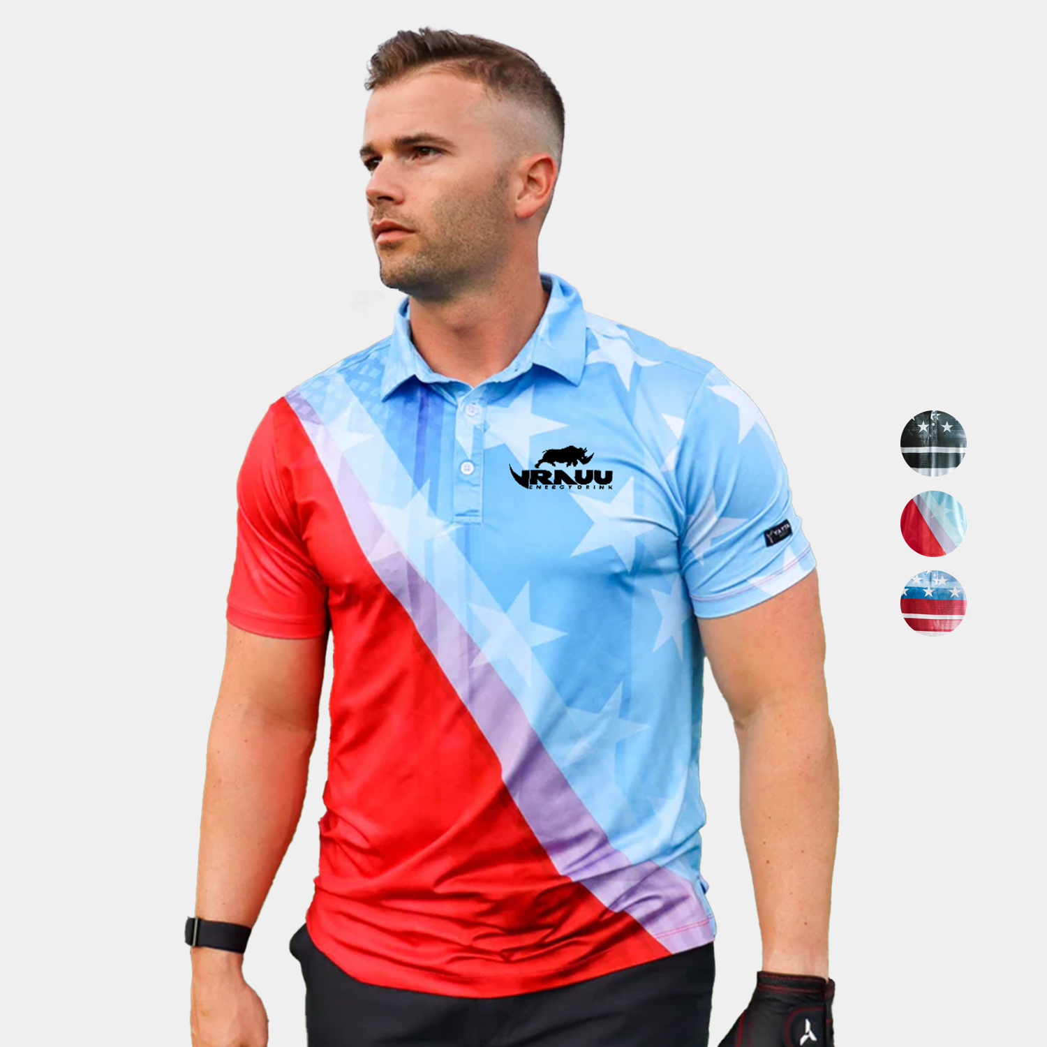 YATTA Golf® - Patriot men's Moisture Wicking non iron Golf Polo Shirt 3