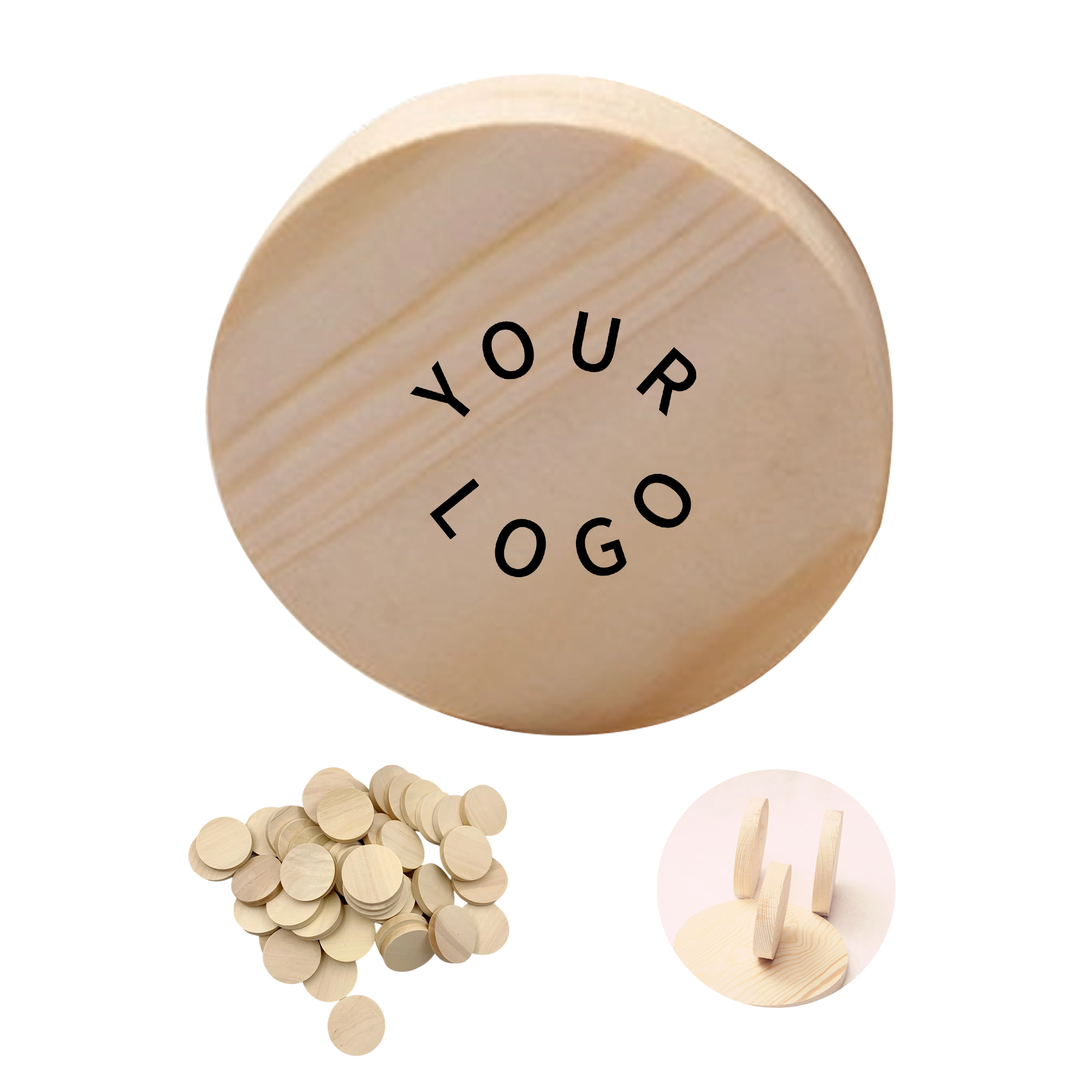 Natural Round Wood Coin 1.5" Blank For Mark 4