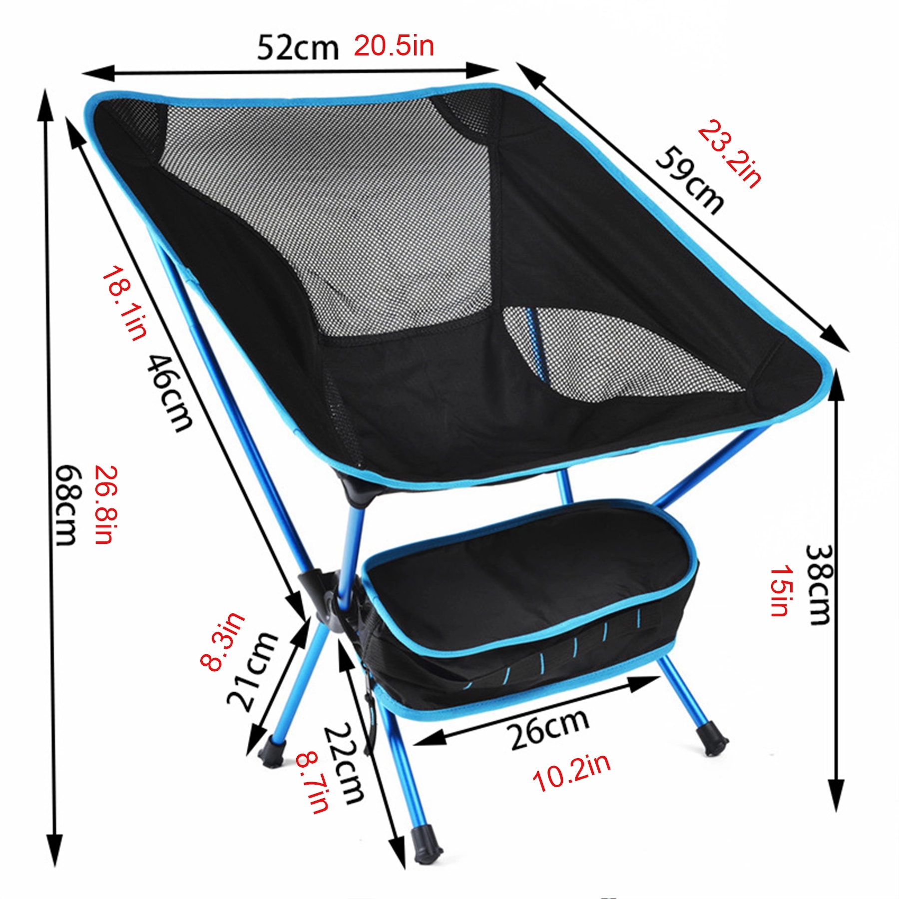 Folding Camping Chairs Portable Ultralight for Fishing Beach 11