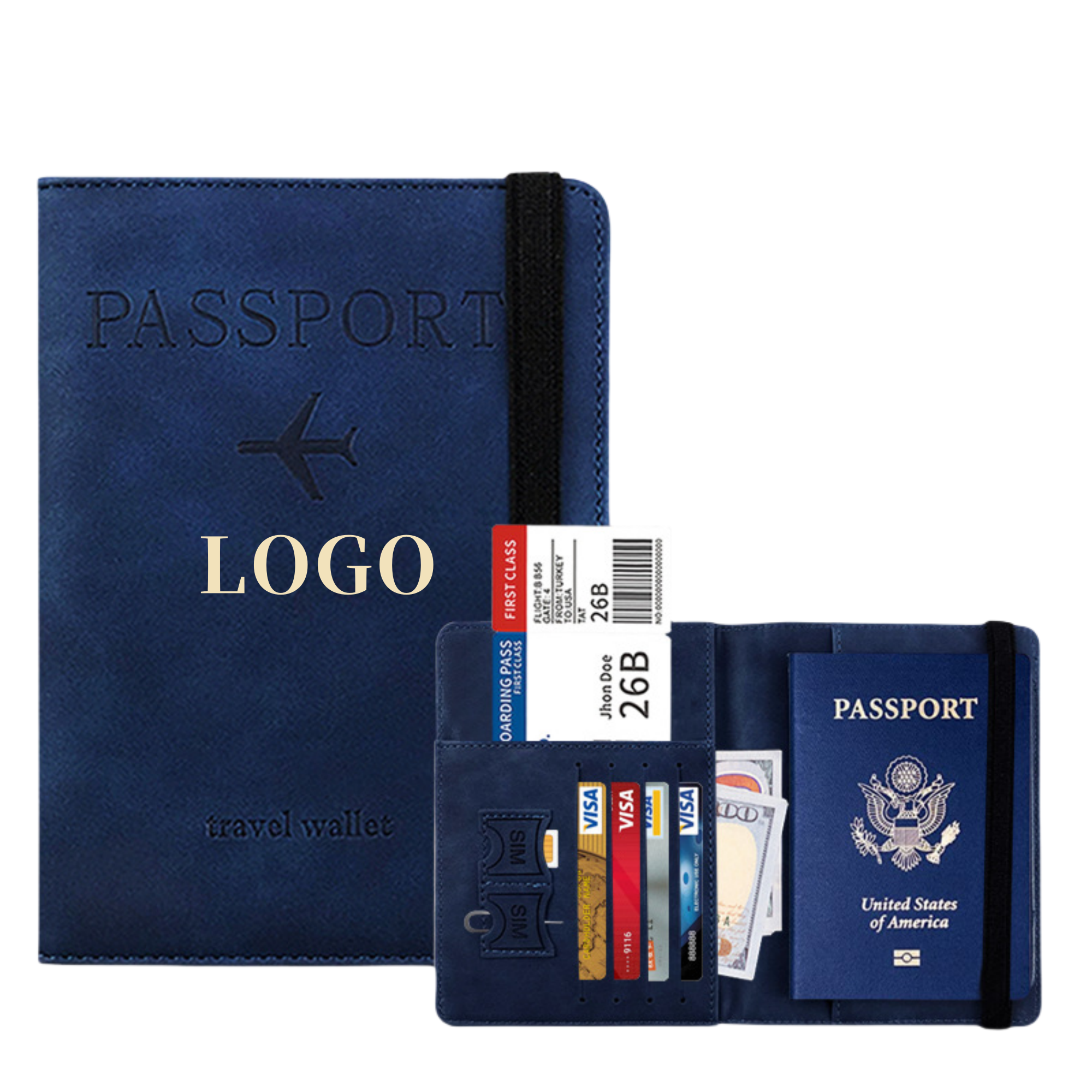 RFID Premium Leather Passport Holder Covers Case 3