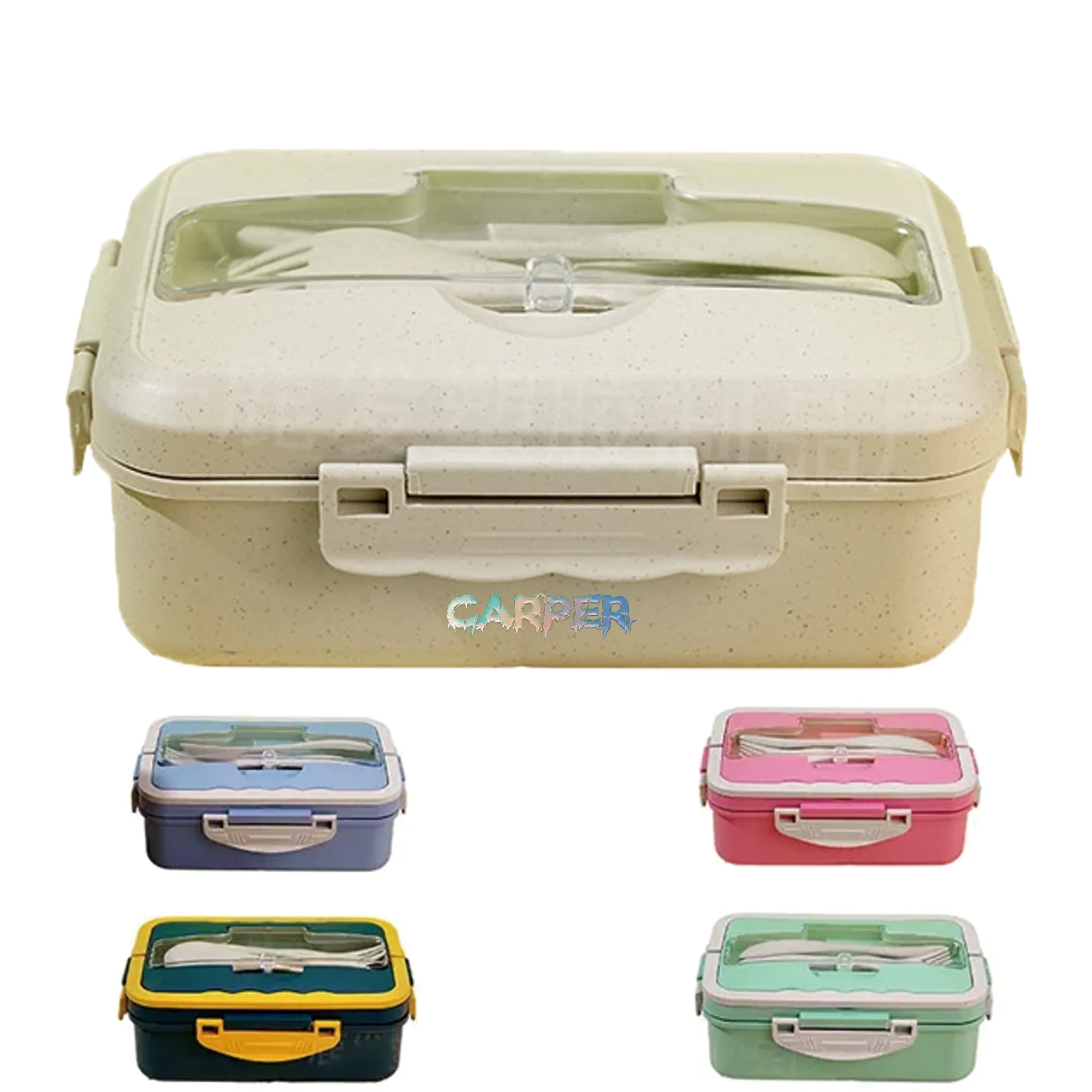 Bento Lunch Box Tableware Set Wheat Straw Material