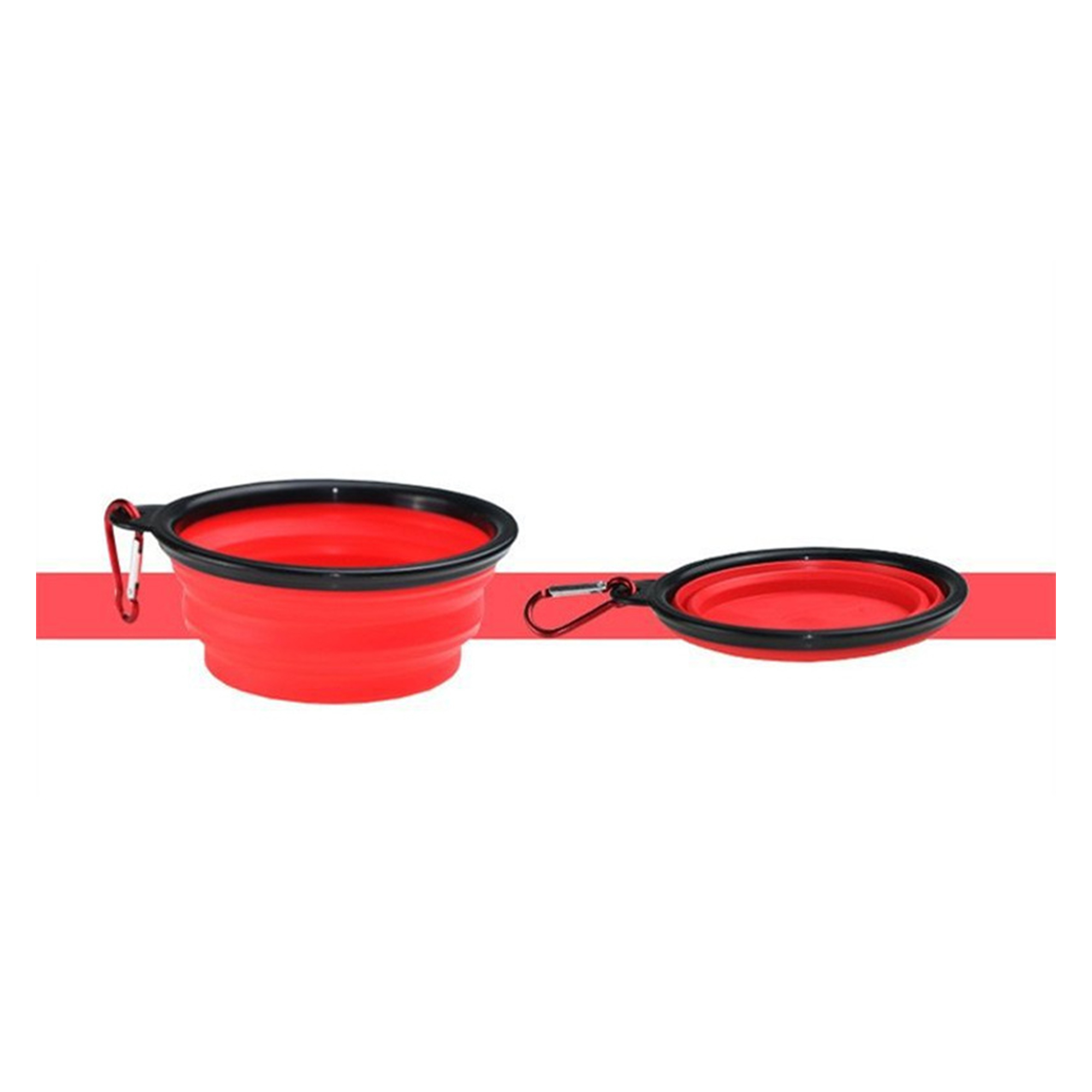 5.5" Collapsible Silicone Pet Feeding Bowl With Metal Clip 2