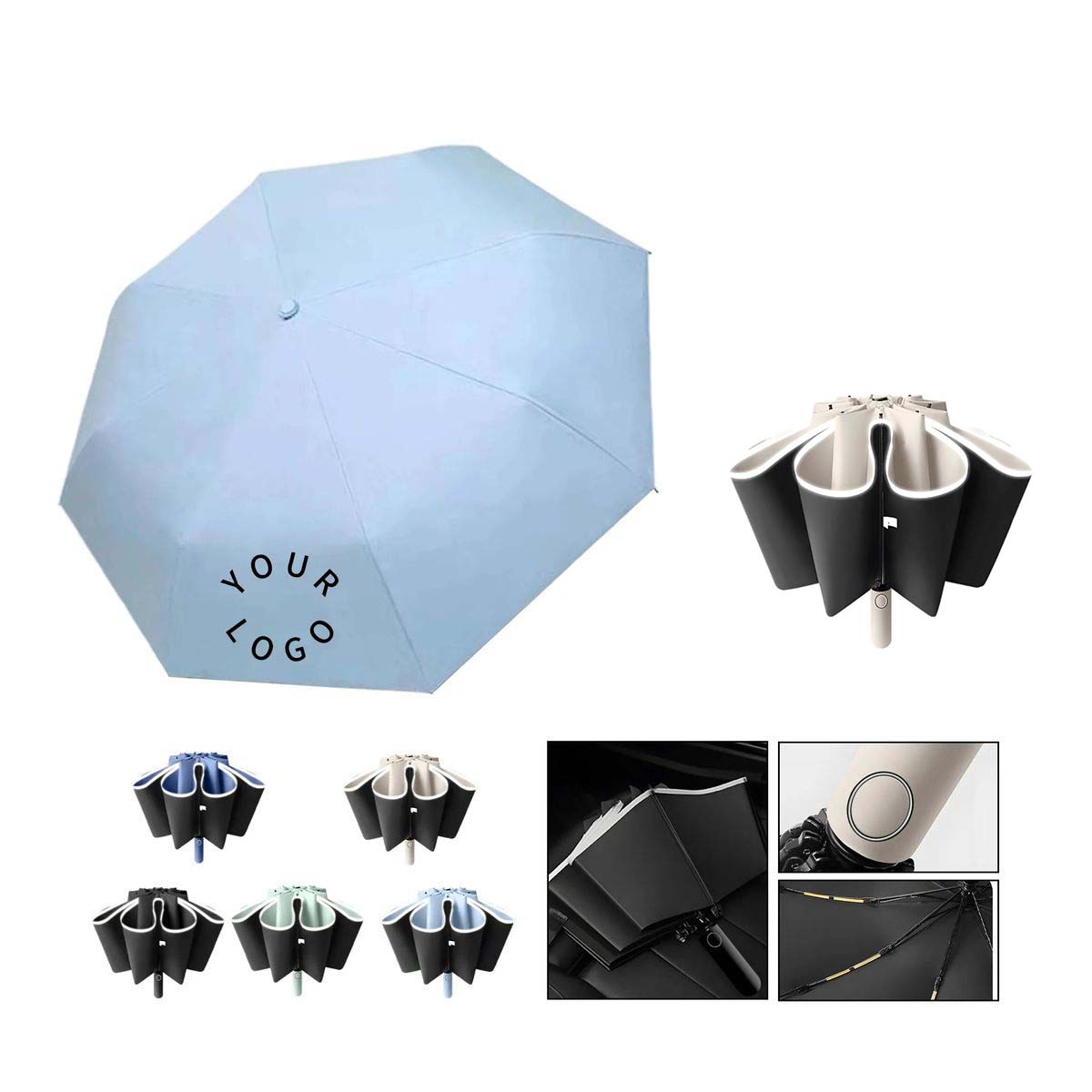 Durable 20 Rib Folding Umbrella with UV and Rain Protection 2